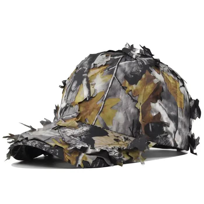 Casquette de baseball camouflage ornée de feuilles pour hommes et femmes