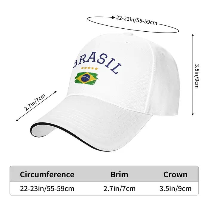 Casquette de baseball unisexe avec drapeau national du Brésil