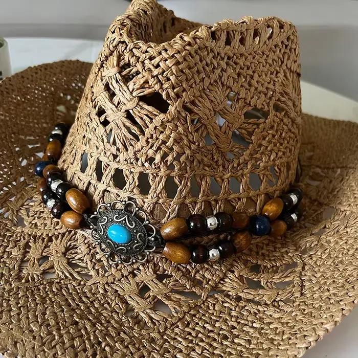 Chapeau de paille bohème pour femmes et hommes