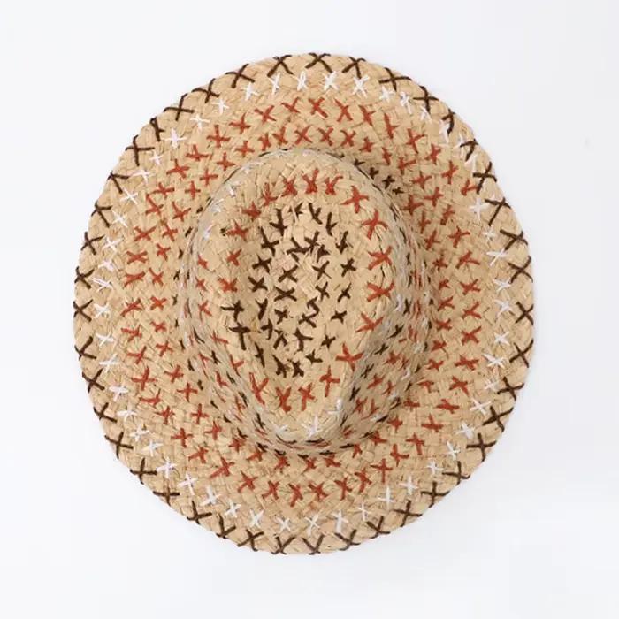 Chapeau en paille de raphia tissé à la main pour femme