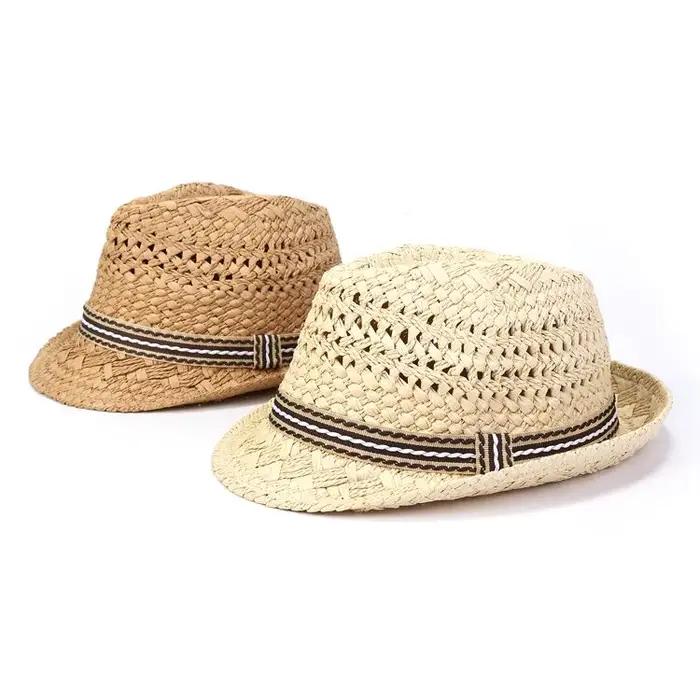 Chapeau de soleil en paille de raphia pour femmes et hommes