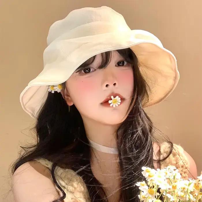 ❃ Chapeau de pêcheur en organza pour femmes