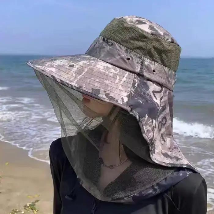 Chapeau anti-moustiques avec filet invisible