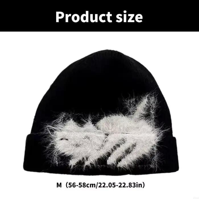 Chapeau à tête mort avec chaton tricoté pour activités plein air unisexe en acrylique pour homme et femme occasions spéciales et mode sportif
