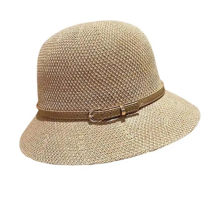 Chapeau de soleil en lin simple pour femme