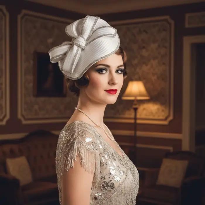 Fascinator Vintage en Acétate Strass Bleu Ciel Bandeau de Cheveux Élégant pour Fêtes Occasions Spéciales
