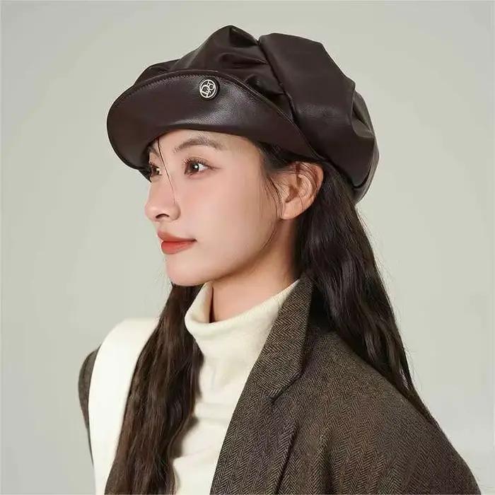 Béret en cuir nuage pour femmes