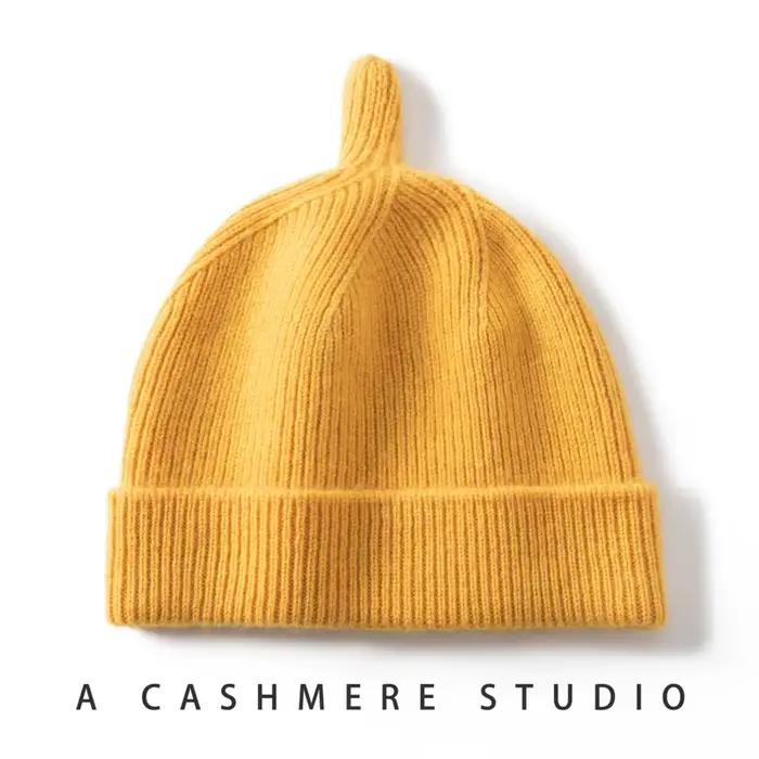 Bonnet d'hiver pour enfants en cachemire 100% tricoté solide pour garçons et filles couleurs vives extérieur hiver occasions spéciales