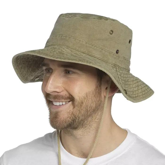 Chapeaux seau de randonnée Cowboy bleu avec ficelle pour hommes et femmes