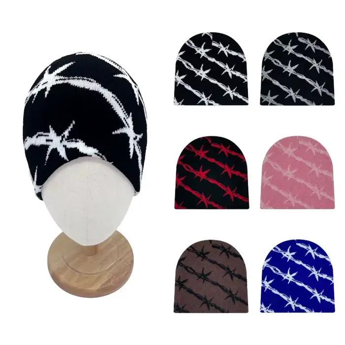 Chapeau tricoté jacquard double couche pour hommes et femmes