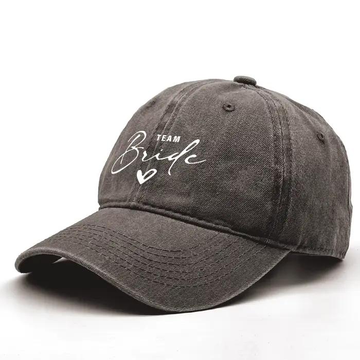 Casquette de baseball Team Bride impression multicolore réglable pour camping randonnée et activités outdoor unisexes polyvalentes quatre saisons