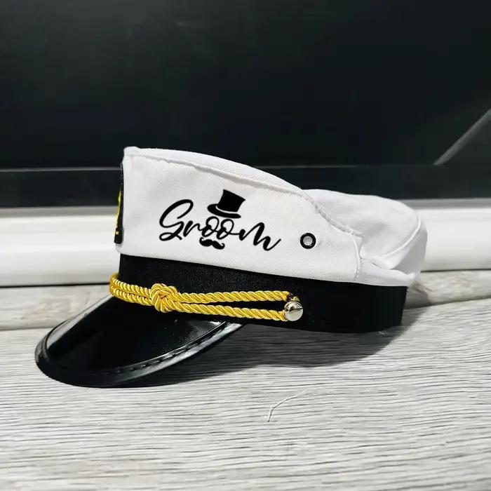 Chapeaux de capitaine nautique avec voile pour marié et mariée