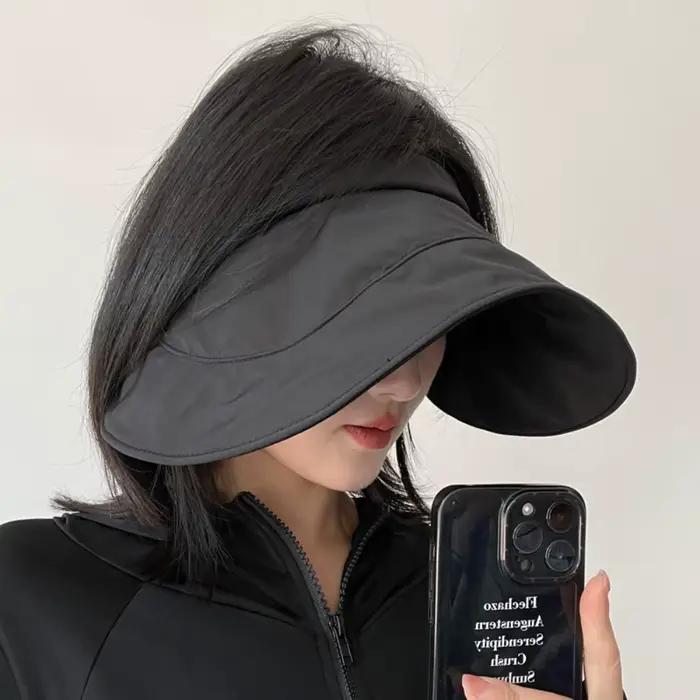 Chapeau d'été respirant à large bord, anti-UV, pliable, pour femme