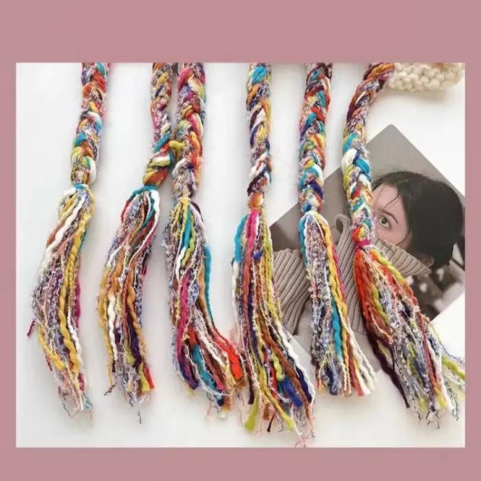 Chapeau tressé torsadé à pompon coloré pour hommes et femmes