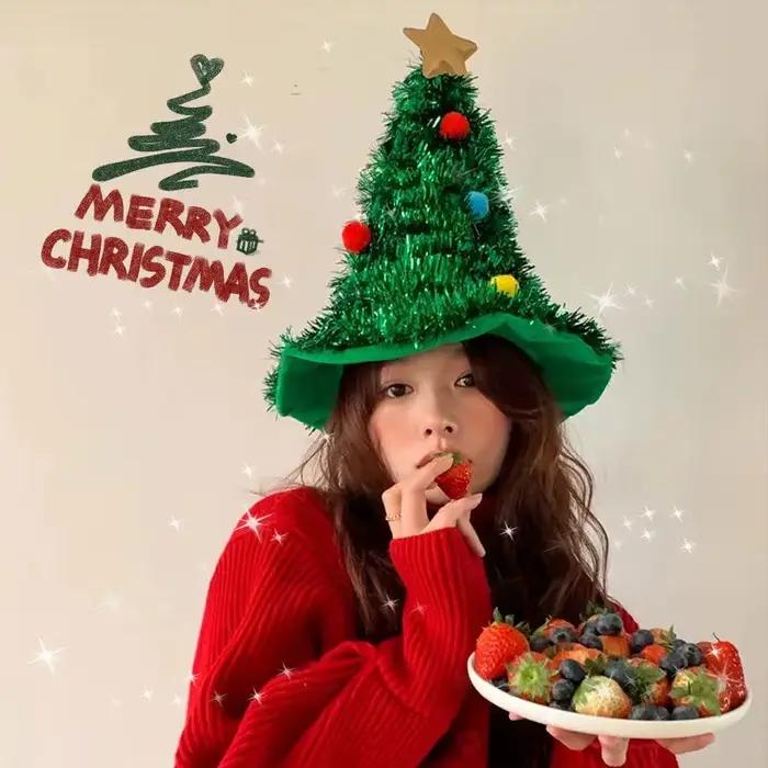 Chapeau de Noël avec petit bandeau d'arbre pour femmes et hommes, accessoire de cheveux de fête, photo amusante, décoration festive occasions spéciales