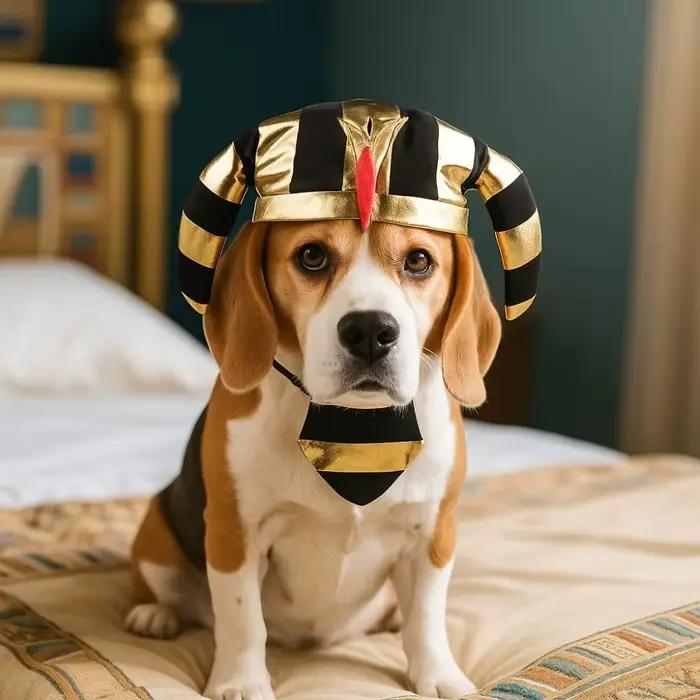Chapeau de pharaon égyptien pour animaux de compagnie