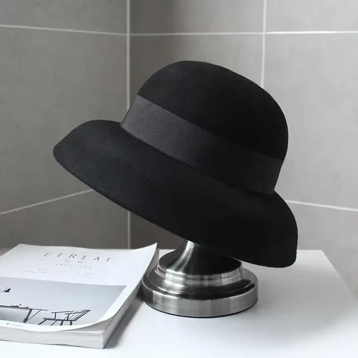 Robe écrasable Fedora femmes Style Vintage chapeau 100% pur laine feutre