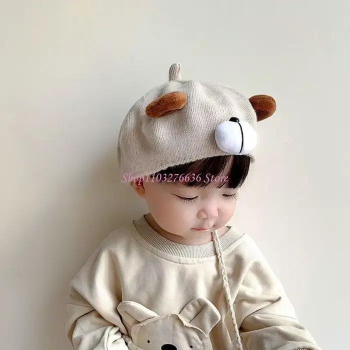 R6FD – bonnet tricoté ours dessin animé mignon pour garçons filles