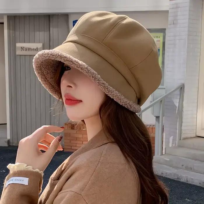 Béret chapeau femmes hiver octogonal chapeaux