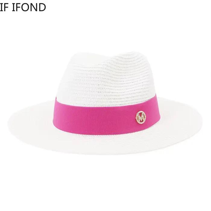 Chapeau de plage en paille de luxe pour femmes
