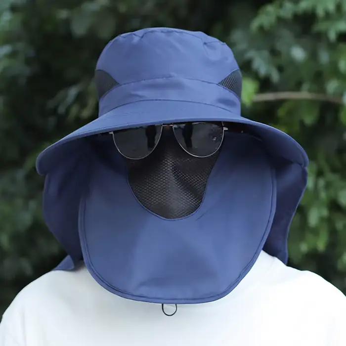 Chapeau de soleil de protection UV pour hommes, polyester respirant, visière large, chapeau de randonnée et de pêche, idéal pour printemps et été