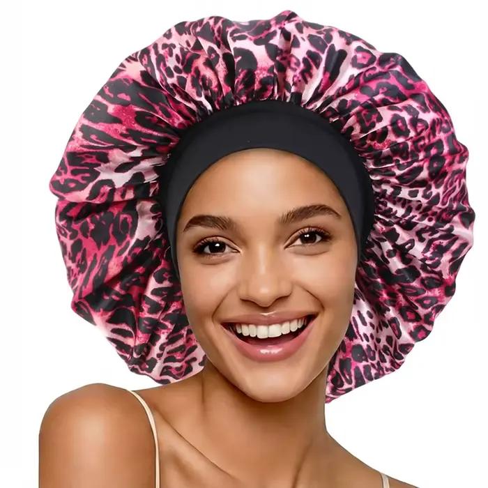 Bonnet de couchage en Satin imprimé léopard
