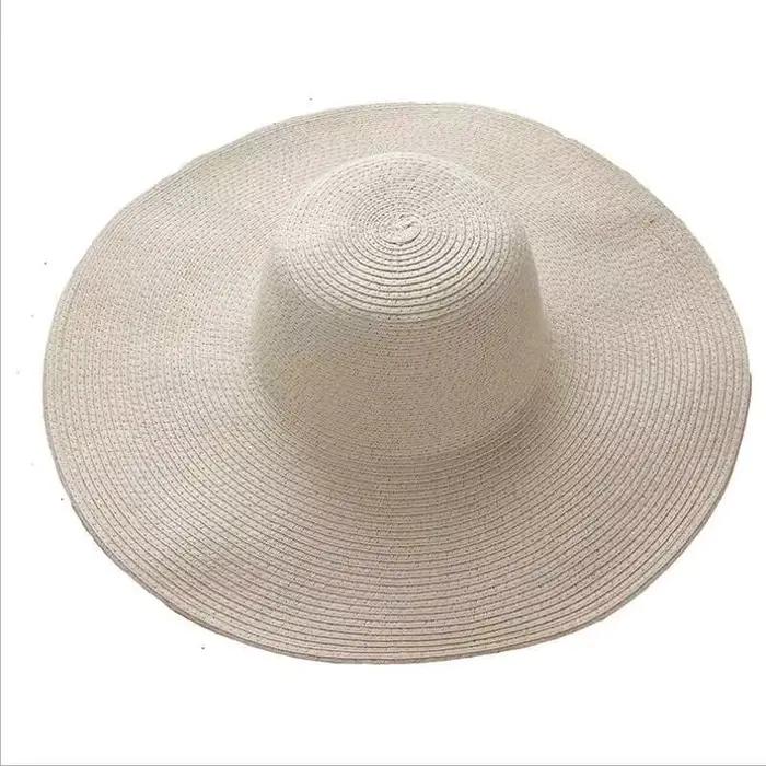 2017 D'été De Mode de Paille Souple Chapeaux Casual Vacances Voyage Large à larges bords
