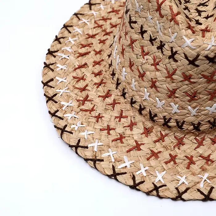 Chapeau en paille de raphia tissé à la main pour femme