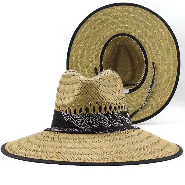 Simple travail manuel femmes hommes paille été plage chapeau de soleil en plein air été large bord Jazz Panama