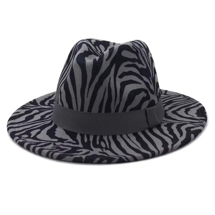 Chapeaux Fedora en feutre de laine gris foncé pour hommes et femmes