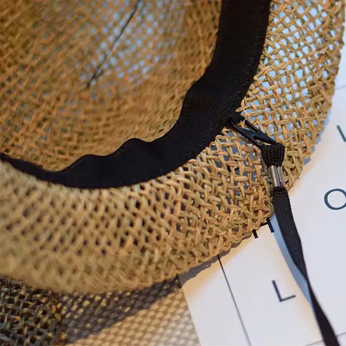 Chapeau haut-de-forme en paille creuse tissée aux algues rétro britanniques françaises pour femmes