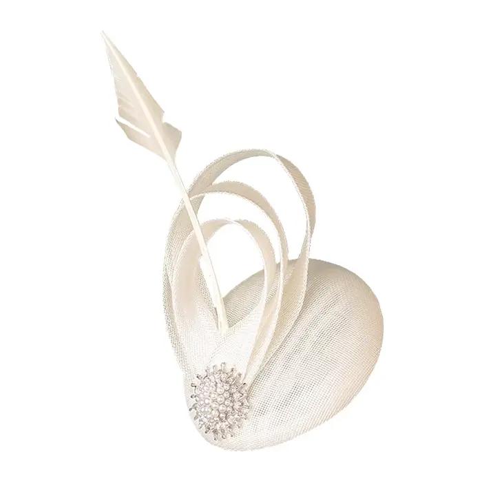 Chapeau Fascinateur Imitation Sinamay Champagne Épingles à Cheveux Accessoire Luxe Femme Occasions Spéciales Partie Mariage Cocktail