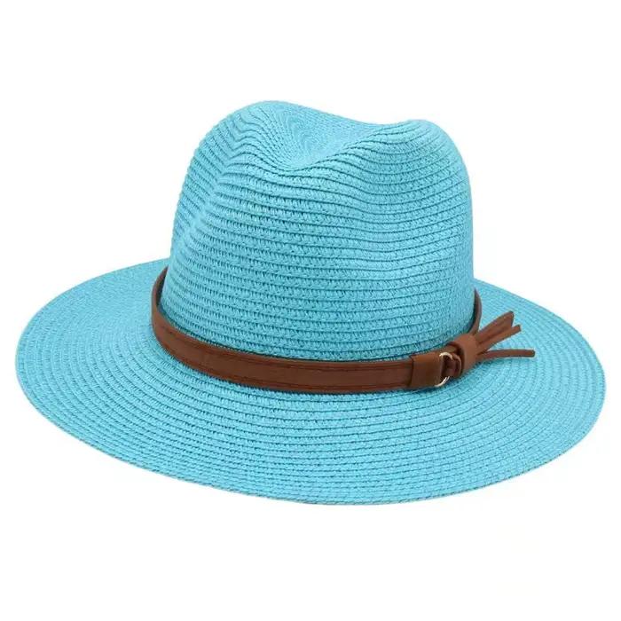 Chapeau Panama Printemps-Été avec ceinture jaune