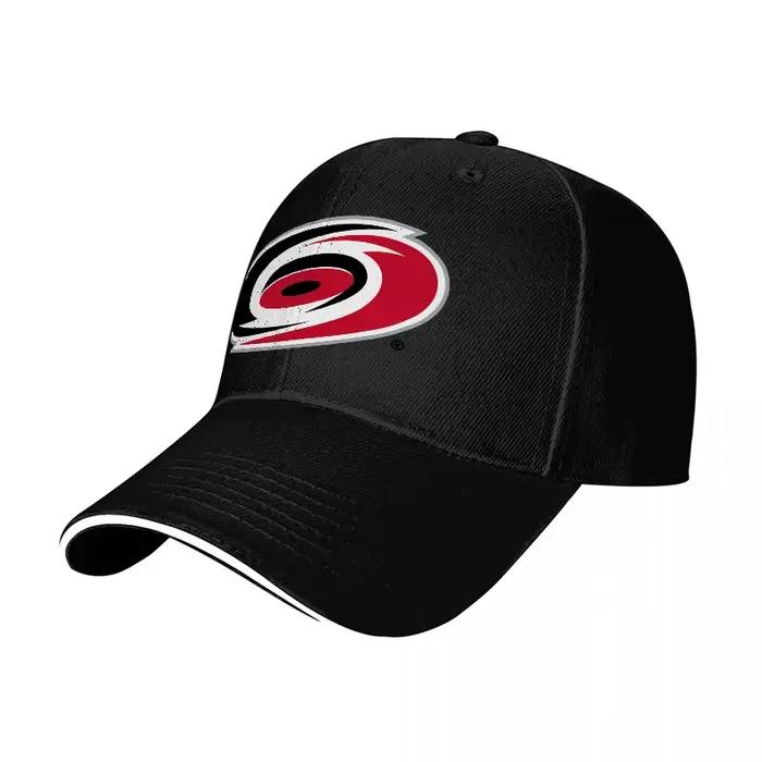 Casquette de baseball noire ajustable avec logo de l'équipe de la LNH Carolina Hurricanes
