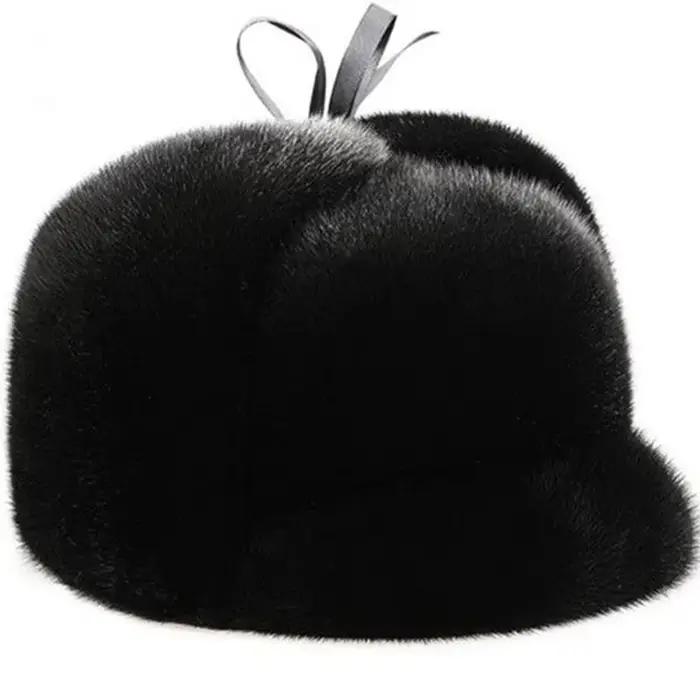 Nouveaux hommes vison fourrure chapeau mode