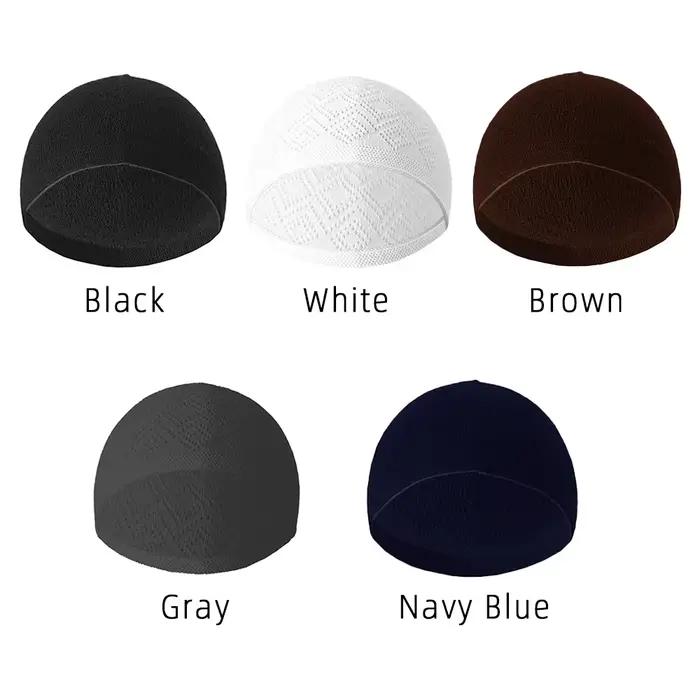 Chapeau de prière homme en polyester tricoté pour occasions décontractées et prières islamiques et juives