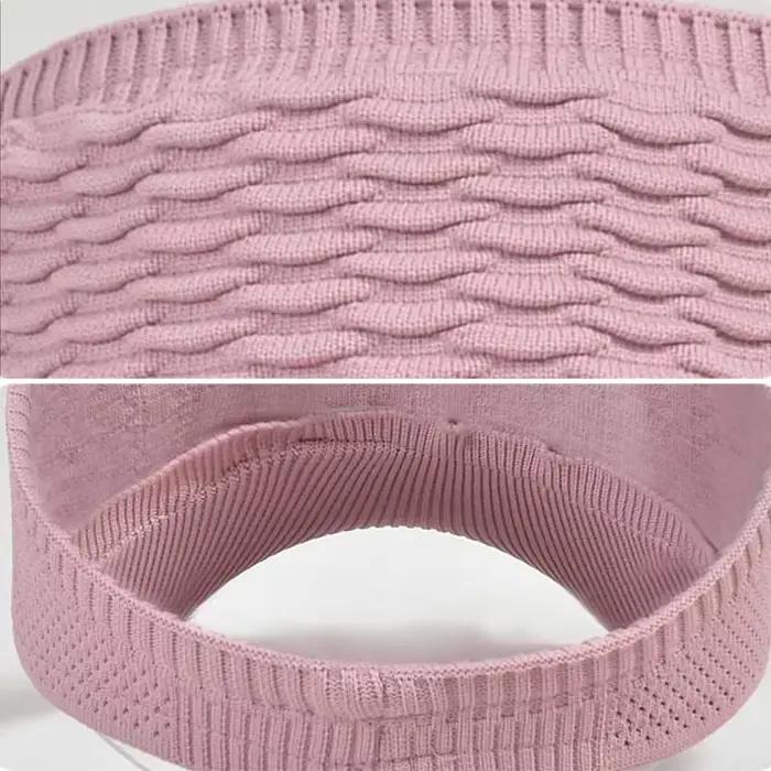 Mode plis conception femmes vide haut-de-forme été couleur unie grand bord crème solaire chapeau en plein air élastique tissu sport casquette de soleil