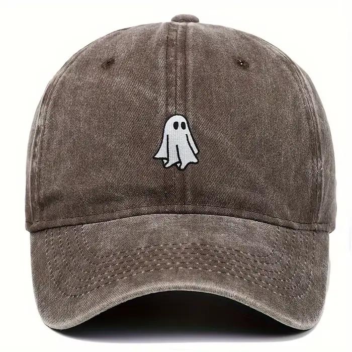 Chapeau de baseball brodé d'Halloween avec motif fantôme mignon
