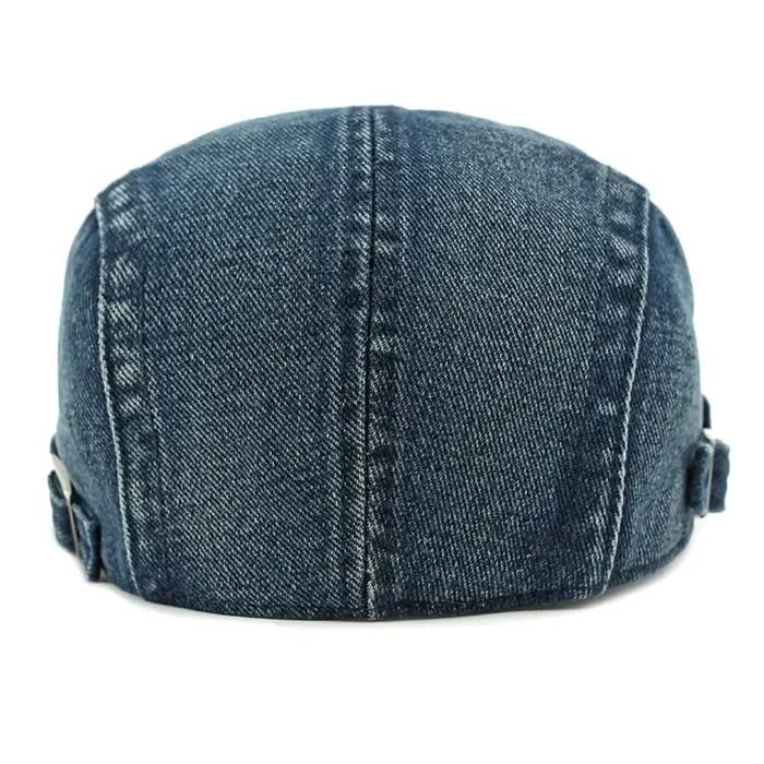Béret en jean brodé de lettres de haute qualité