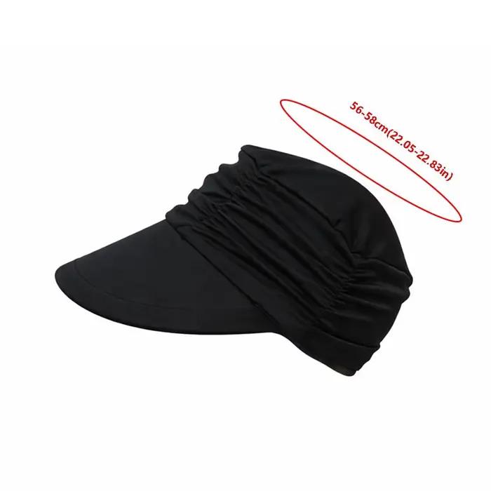 Chapeau de soleil à large bord pour femme, ajustement élastique, protection UV, visière rafraîchissante, casquette pliable avec sangle réglable, multifonctionnel pour plage et activités en plein air