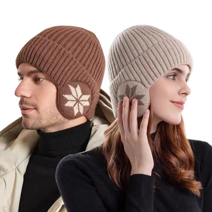 Bonnet doublé de fourrure unisexe avec oreillette