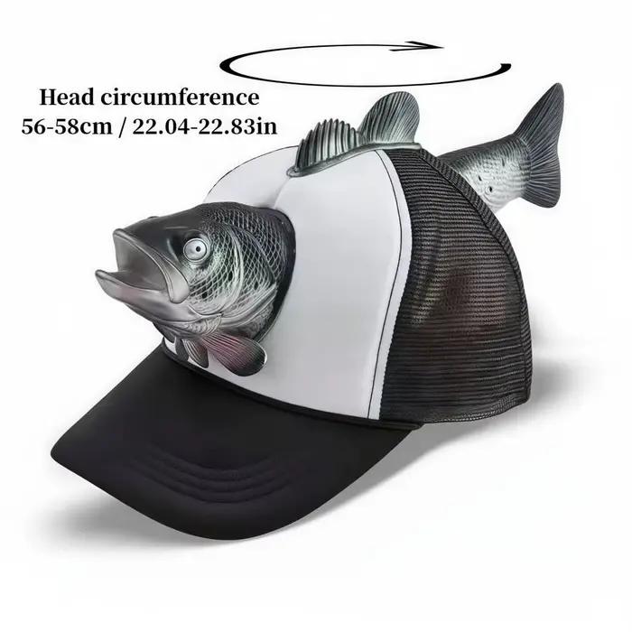 Casquette de camionneur amusante 3D en forme de poisson