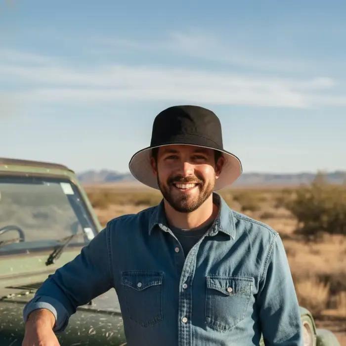 Chapeau de soleil réversible double face pour hommes et femmes