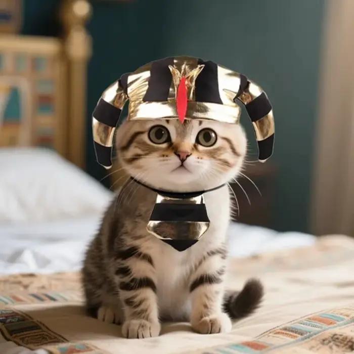 Chapeau de pharaon égyptien pour animaux de compagnie