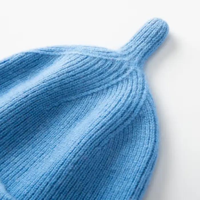 Bonnet d'hiver pour enfants en cachemire 100% tricoté solide pour garçons et filles couleurs vives extérieur hiver occasions spéciales