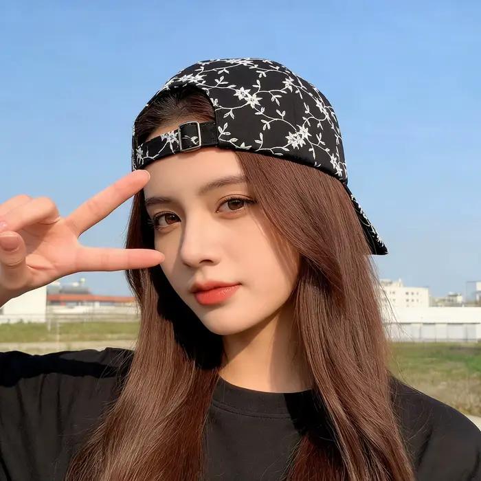 Casquette de baseball à imprimé floral tendance pour femme