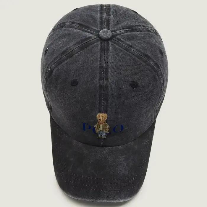 Casquette de baseball en coton lavé brodée POLO BEAR