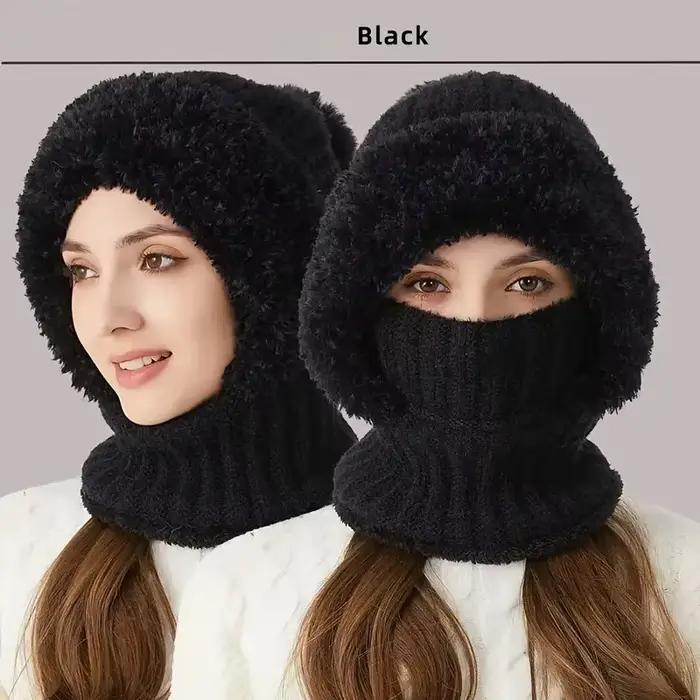Chapeau tricoté doublé polaire d'hiver avec Protection des oreilles