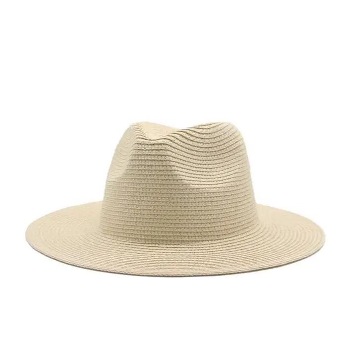Chapeau Panama Jazz Vintage Grande Taille Couleur Unie Protection UV