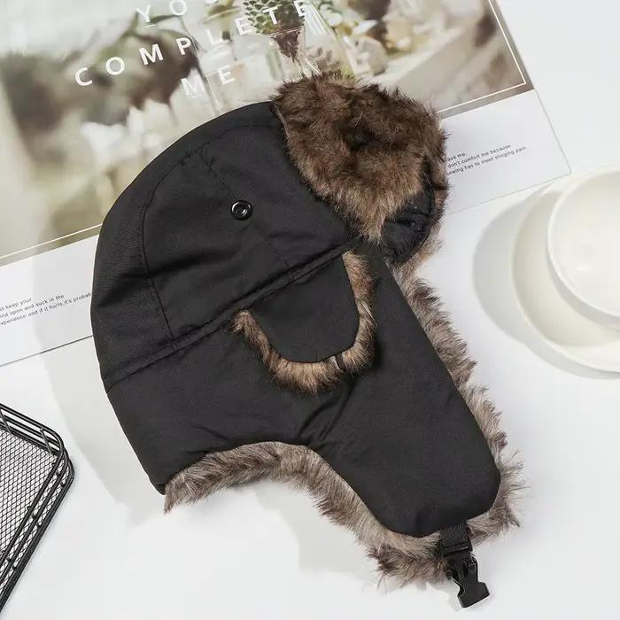 Hommes femmes trappeur oreillette chapeaux d'hiver chapeau de Ski casquette